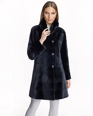 Coats Women039s Maximilian Sheared Mink Reversible Coat With Chinchilla Trim