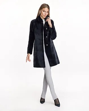 Coats Women039s Maximilian Sheared Mink Reversible Coat With Chinchilla Trim
