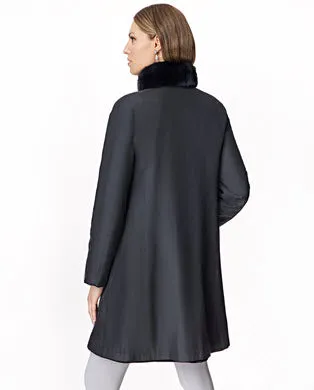 Coats Women039s Maximilian Sheared Mink Reversible Coat With Chinchilla Trim