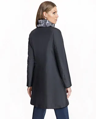 Coats Women039s Maximilian Sheared Mink Reversible Coat With Chinchilla Trim