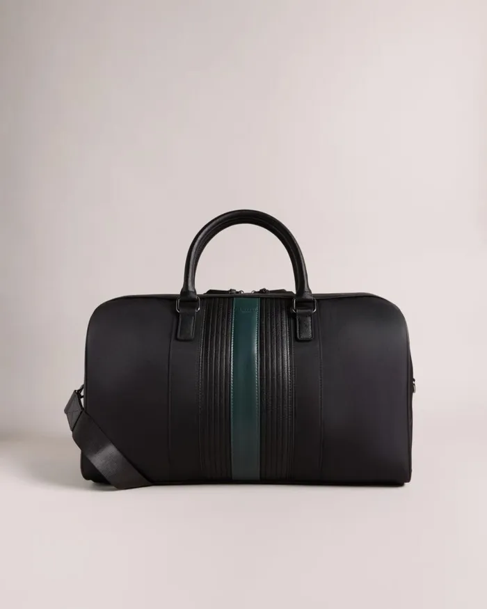 Core Twill PU Striped Holdall Black Men Ted Baker Duffel Bags