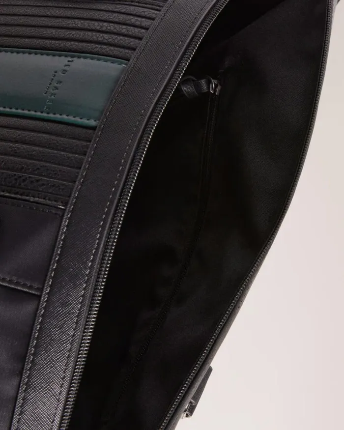 Core Twill PU Striped Holdall Black Men Ted Baker Duffel Bags