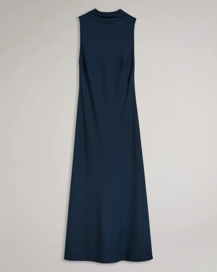 Cowl Neck Sleeveless Midi Slip Dress Dark Blue Women Ted Baker Clothing