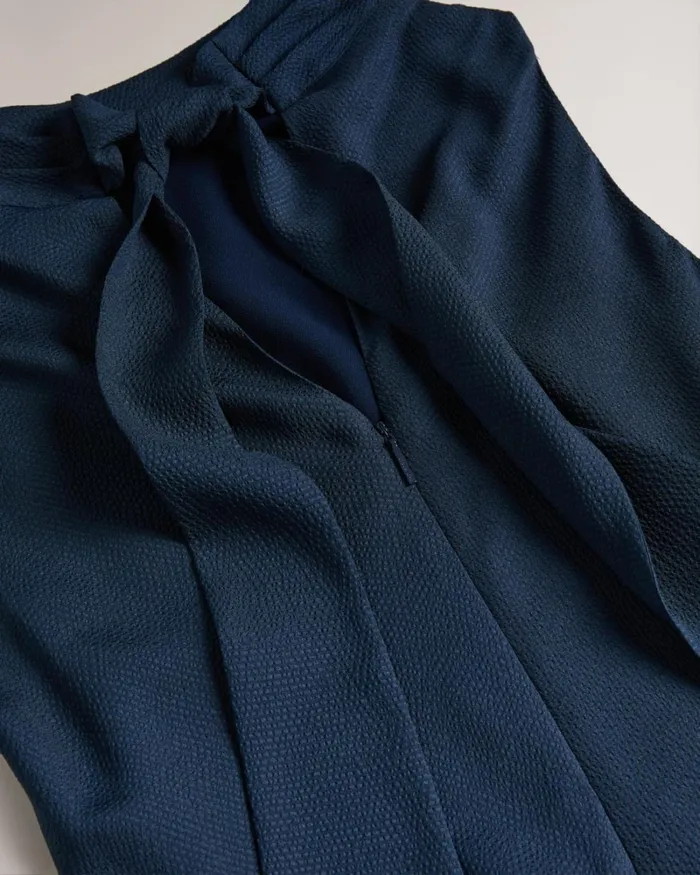 Cowl Neck Sleeveless Midi Slip Dress Dark Blue Women Ted Baker Clothing