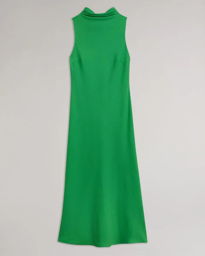 Cowl Neck Sleeveless Midi Slip Dress Green Women Ted Baker Clothing