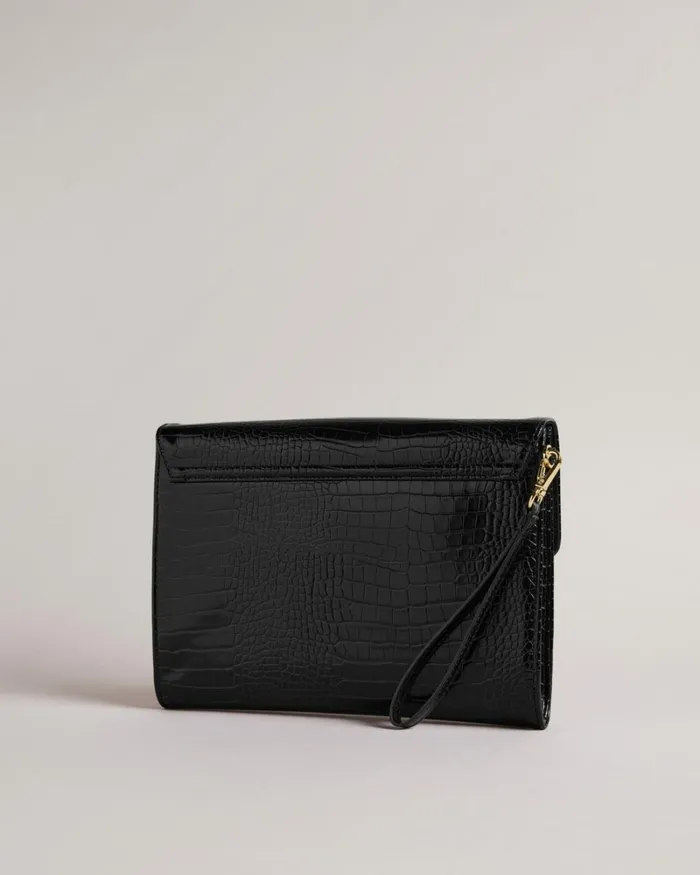 Croc Detail Debossed Envelope Pouch Black Women Ted Baker Bags Croc Detail Debossed Envelope Pouch Black Women Ted Baker Bags