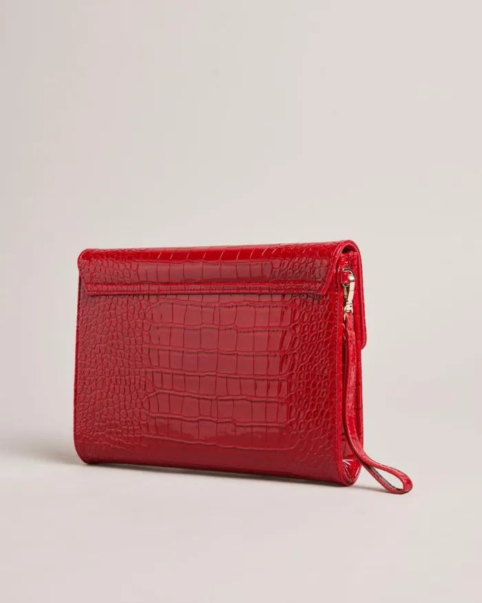 Croc Detail Debossed Envelope Pouch Red Women Ted Baker Bags Croc Detail Debossed Envelope Pouch Red Women Ted Baker Bags