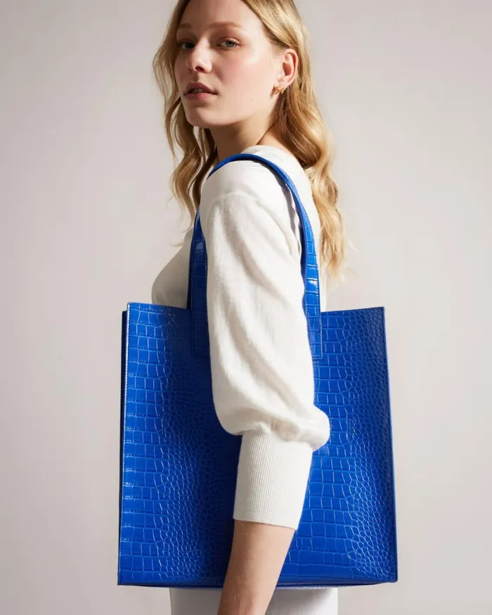 Croc Detail Large Icon Bright Blue Women Ted Baker Bags