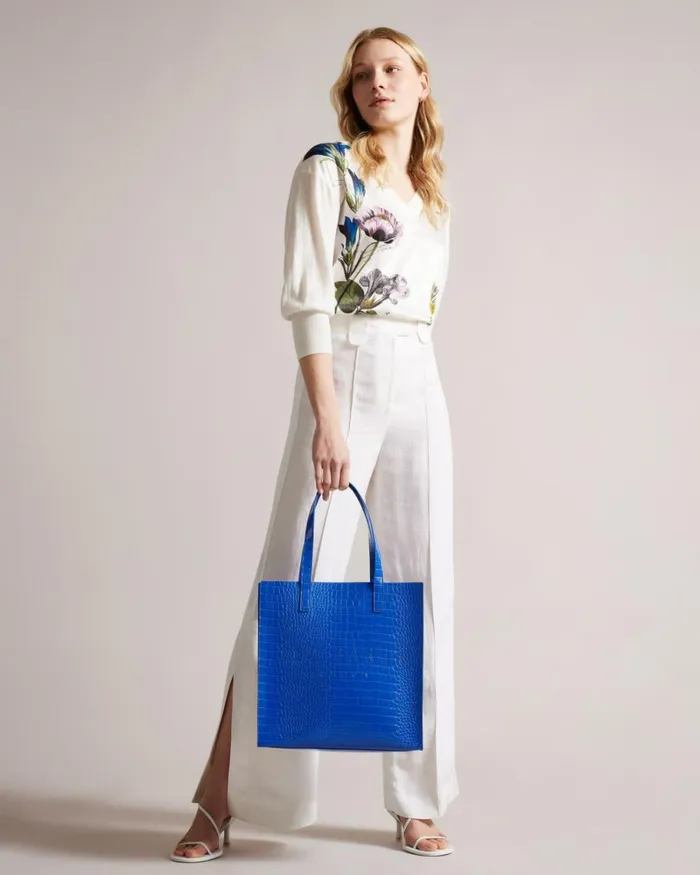 Croc Detail Large Icon Bright Blue Women Ted Baker Bags Croc Detail Large Icon Bright Blue Women Ted Baker Bags