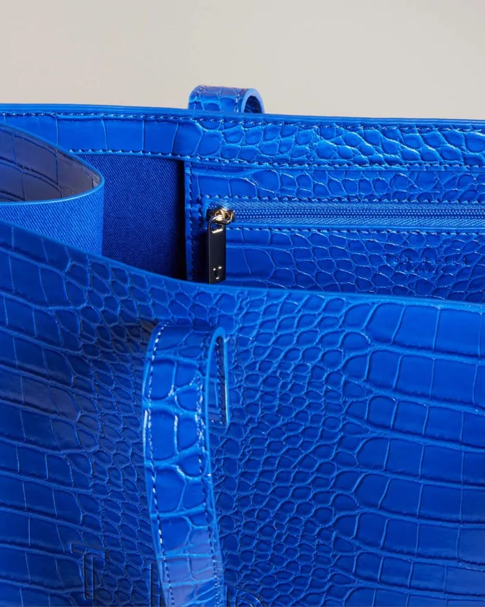 Croc Detail Large Icon Bright Blue Women Ted Baker Bags Croc Detail Large Icon Bright Blue Women Ted Baker Bags