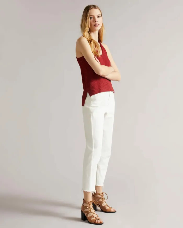 Crochet VNeck Top Brown Women Ted Baker Clothing Crochet VNeck Top Brown Women Ted Baker Clothing