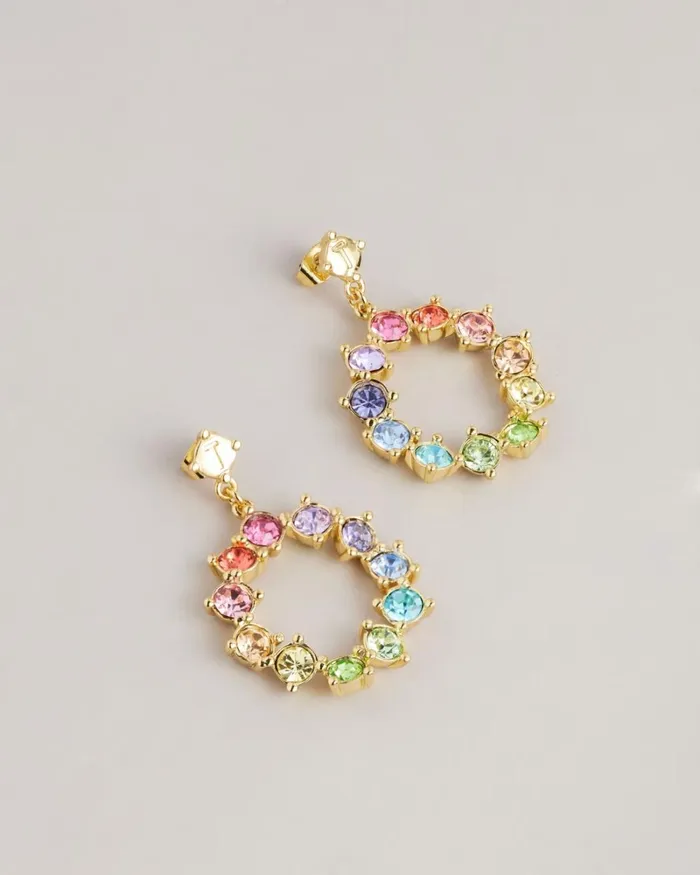 Crystal Hoop Drop Earrings Multicolor Women Ted Baker Jewelry
