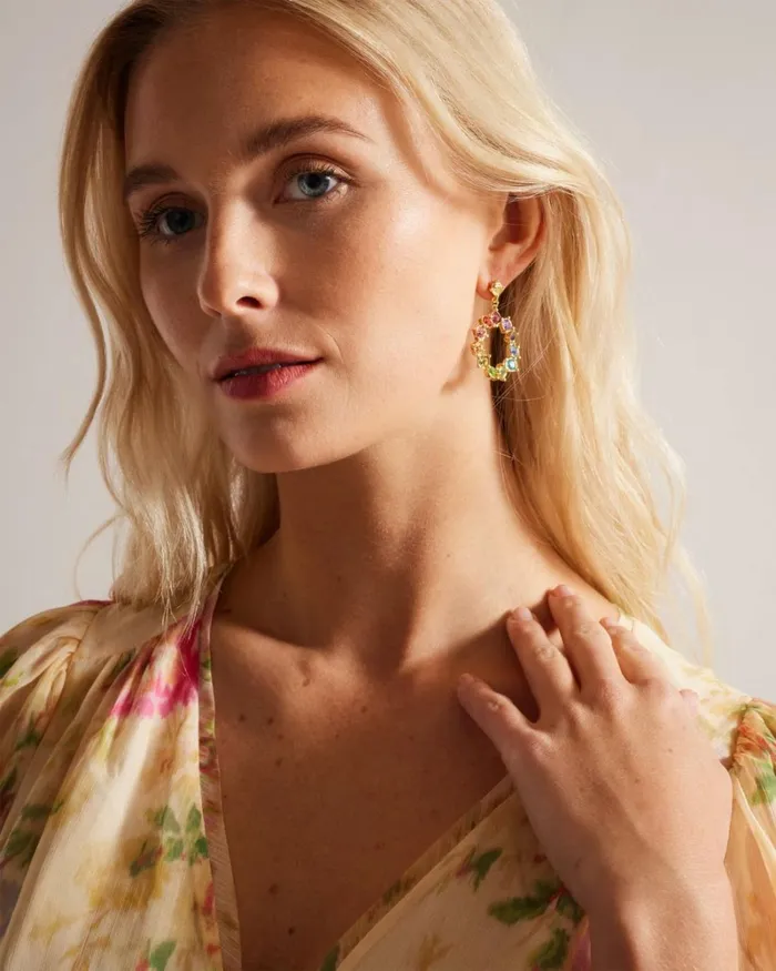 Crystal Hoop Drop Earrings Multicolor Women Ted Baker Jewelry