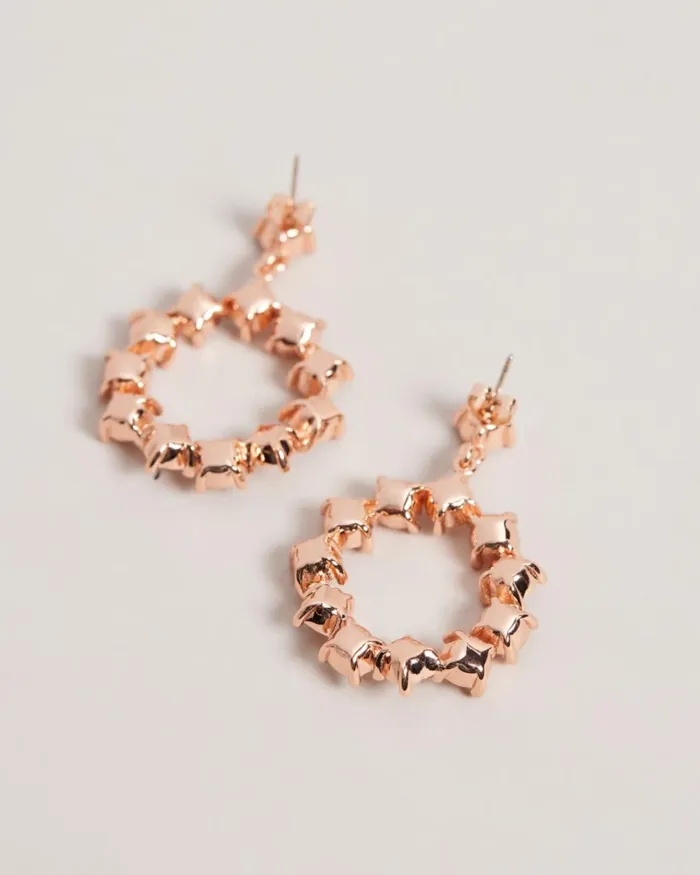 Crystal Hoop Drop Earrings Rosegold Color Women Ted Baker Jewelry