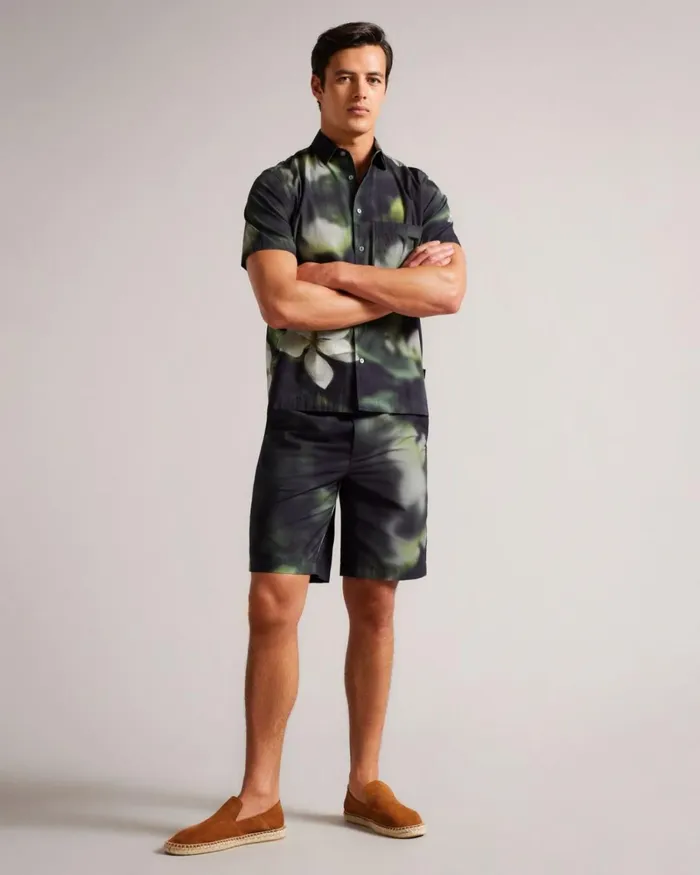 Digital Floral Print Shorts Black Men Ted Baker Swimwear and Beachwear Digital Floral Print Shorts Black Men Ted Baker Swimwear and Beachwear