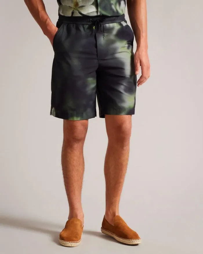 Digital Floral Print Shorts Black Men Ted Baker Swimwear and Beachwear Digital Floral Print Shorts Black Men Ted Baker Swimwear and Beachwear