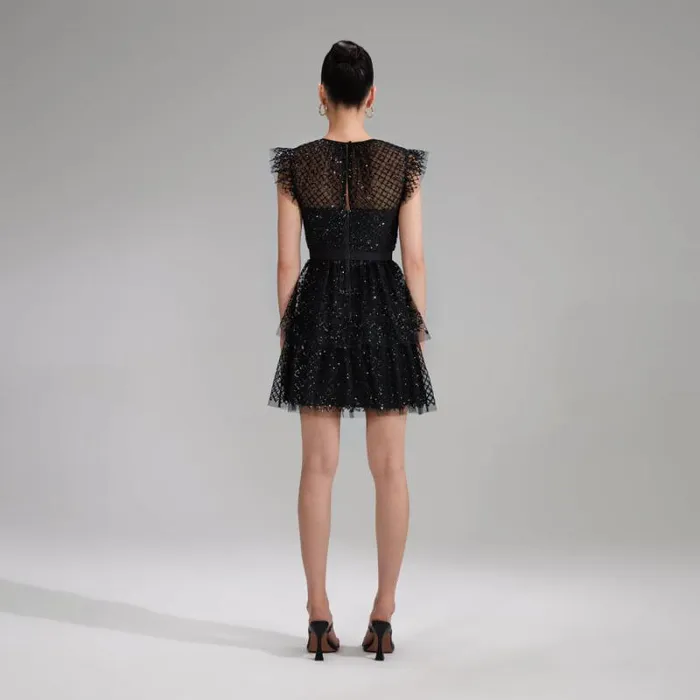Dresses Woman SelfPortrait Black Dot Mesh Midi Dress Dresses Woman SelfPortrait Black Dot Mesh Midi Dress