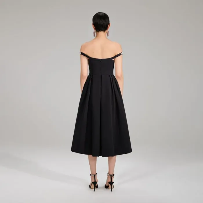 Dresses Woman SelfPortrait Black Dot Mesh Midi Dress Dresses Woman SelfPortrait Black Dot Mesh Midi Dress