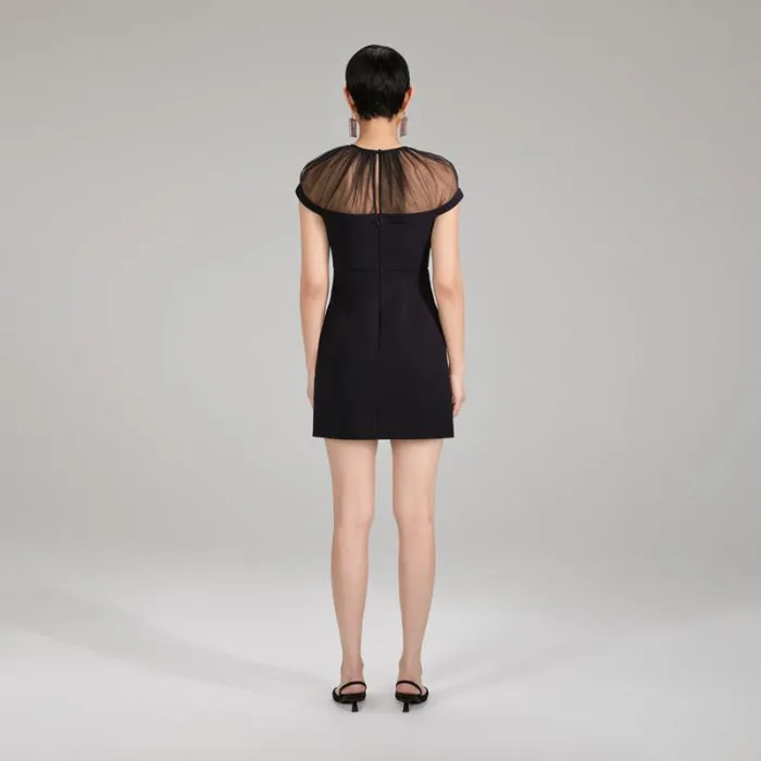 Dresses Woman SelfPortrait Black Grid Lace Mini Dress Dresses Woman SelfPortrait Black Grid Lace Mini Dress