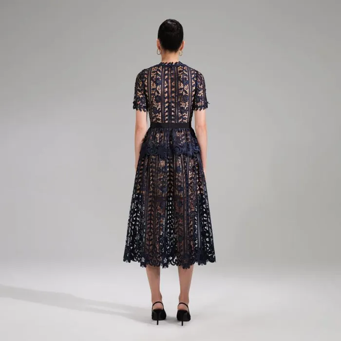 Dresses Woman SelfPortrait Black Magnolia Lace Midi Dress Dresses Woman SelfPortrait Black Magnolia Lace Midi Dress