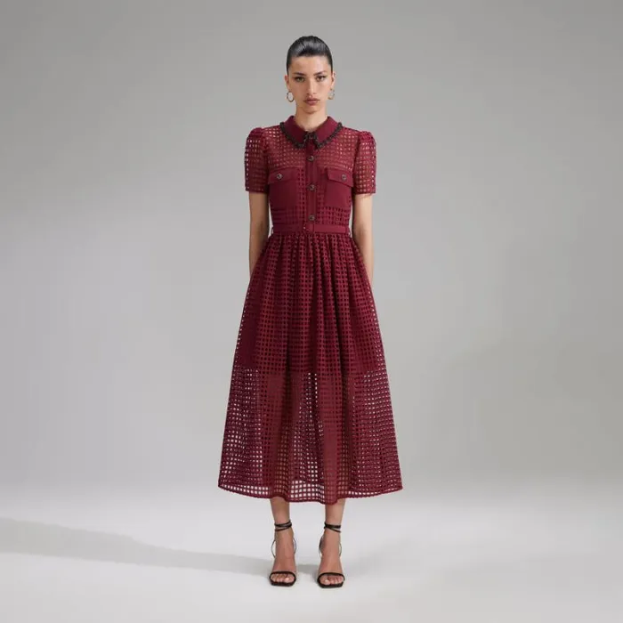 Dresses Woman SelfPortrait Black Magnolia Lace Midi Dress Dresses Woman SelfPortrait Black Magnolia Lace Midi Dress