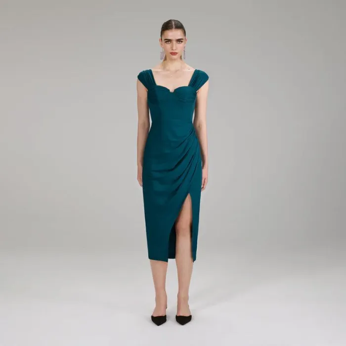 Dresses Woman SelfPortrait Black Midi Stretch Crepe Dress Dresses Woman SelfPortrait Black Midi Stretch Crepe Dress