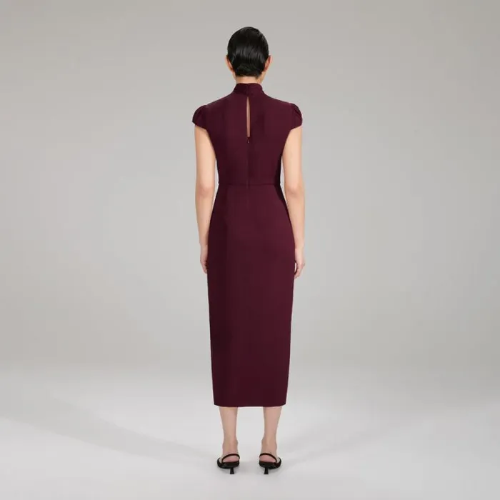 Dresses Woman SelfPortrait Black Midi Stretch Crepe Dress Dresses Woman SelfPortrait Black Midi Stretch Crepe Dress