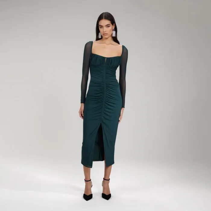 Dresses Woman SelfPortrait Black Power Mesh Midi Dress Dresses Woman SelfPortrait Black Power Mesh Midi Dress