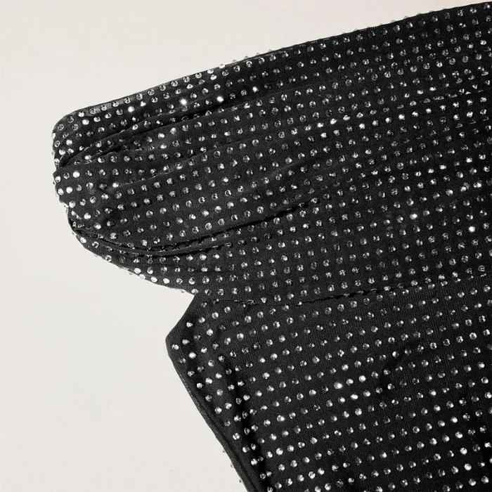 Dresses Woman SelfPortrait Black Rhinestone Midi Dress Dresses Woman SelfPortrait Black Rhinestone Midi Dress