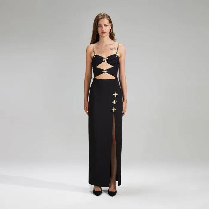 Dresses Woman SelfPortrait Blue Rhinestone Jersey Midi Dress Dresses Woman SelfPortrait Blue Rhinestone Jersey Midi Dress