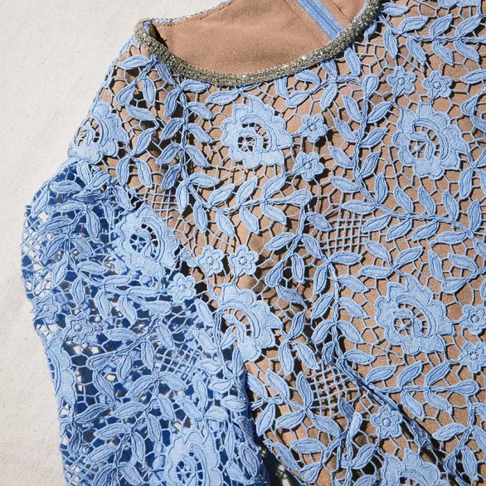 Dresses Woman SelfPortrait Blue Rose Lace Maxi Dress Dresses Woman SelfPortrait Blue Rose Lace Maxi Dress