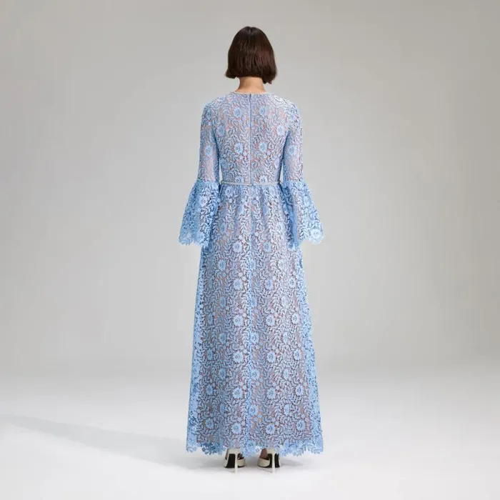 Dresses Woman SelfPortrait Blue Rose Lace Midi Dress Dresses Woman SelfPortrait Blue Rose Lace Midi Dress