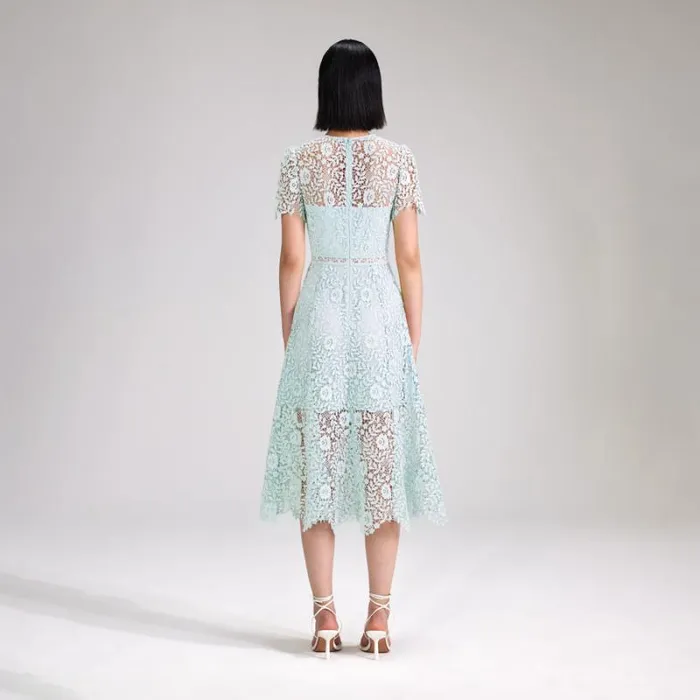 Dresses Woman SelfPortrait Blue Rose Lace Midi Dress Dresses Woman SelfPortrait Blue Rose Lace Midi Dress