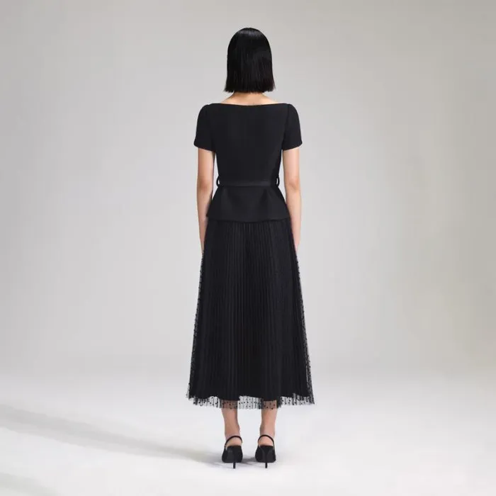 Dresses Woman SelfPortrait Blue Taffeta Midi Dress Dresses Woman SelfPortrait Blue Taffeta Midi Dress