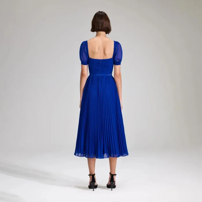 Dresses Woman SelfPortrait Blue Taffeta Midi Dress Dresses Woman SelfPortrait Blue Taffeta Midi Dress