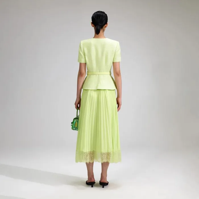 Dresses Woman SelfPortrait Blue Textured Woven Midi Dress Dresses Woman SelfPortrait Blue Textured Woven Midi Dress