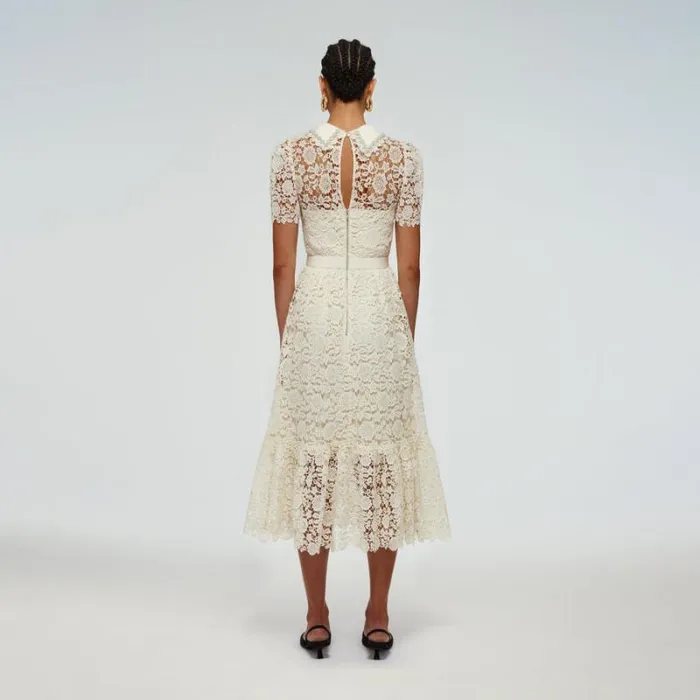 Dresses Woman SelfPortrait Burgundy Guipure Lace Midi Dress Dresses Woman SelfPortrait Burgundy Guipure Lace Midi Dress