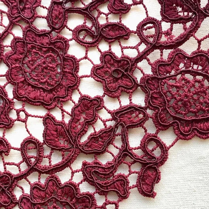 Dresses Woman SelfPortrait Burgundy Guipure Lace Midi Dress Dresses Woman SelfPortrait Burgundy Guipure Lace Midi Dress
