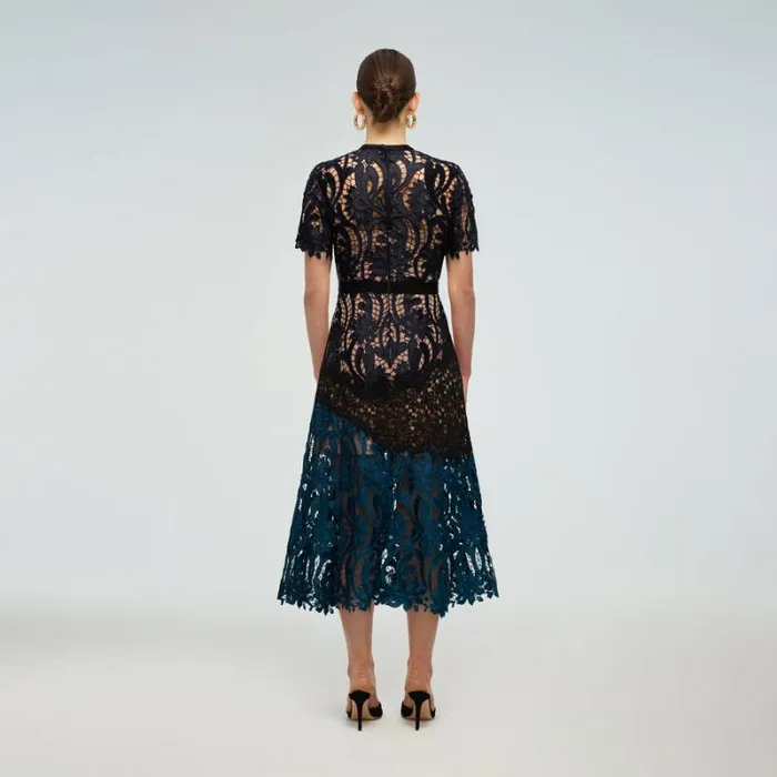 Dresses Woman SelfPortrait Burgundy Guipure Lace Midi Dress Dresses Woman SelfPortrait Burgundy Guipure Lace Midi Dress
