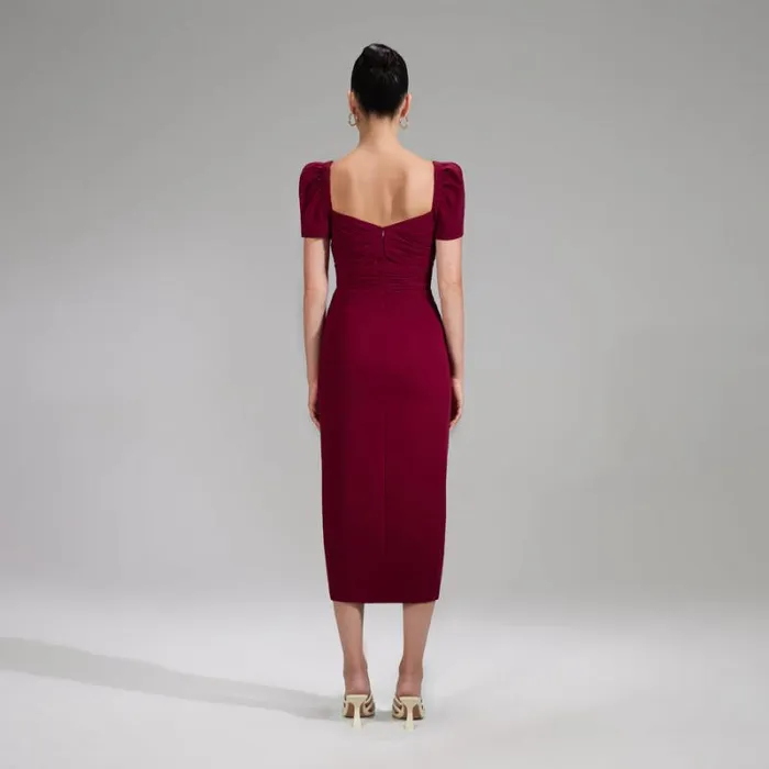 Dresses Woman SelfPortrait Burgundy Lace Midi Dress Dresses Woman SelfPortrait Burgundy Lace Midi Dress