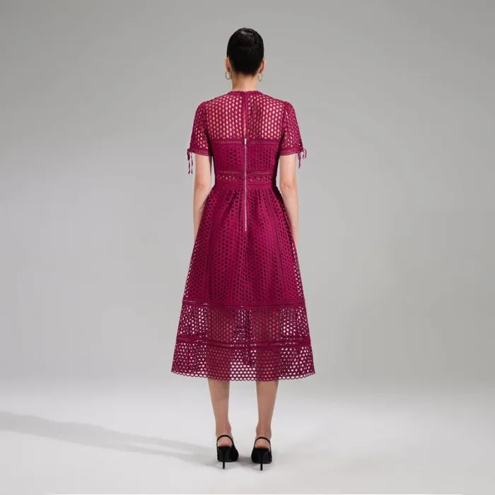 Dresses Woman SelfPortrait Burgundy Lace Midi Dress Dresses Woman SelfPortrait Burgundy Lace Midi Dress