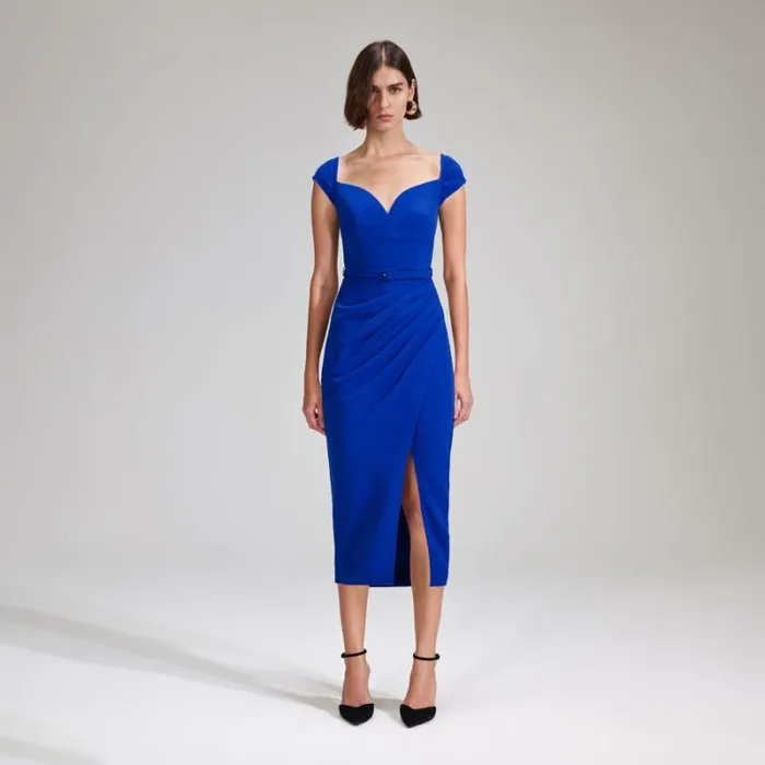 Dresses Woman SelfPortrait Cobalt Crepe Midi Dress