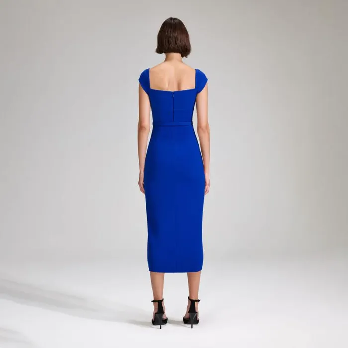 Dresses Woman SelfPortrait Cobalt Crepe Midi Dress Dresses Woman SelfPortrait Cobalt Crepe Midi Dress