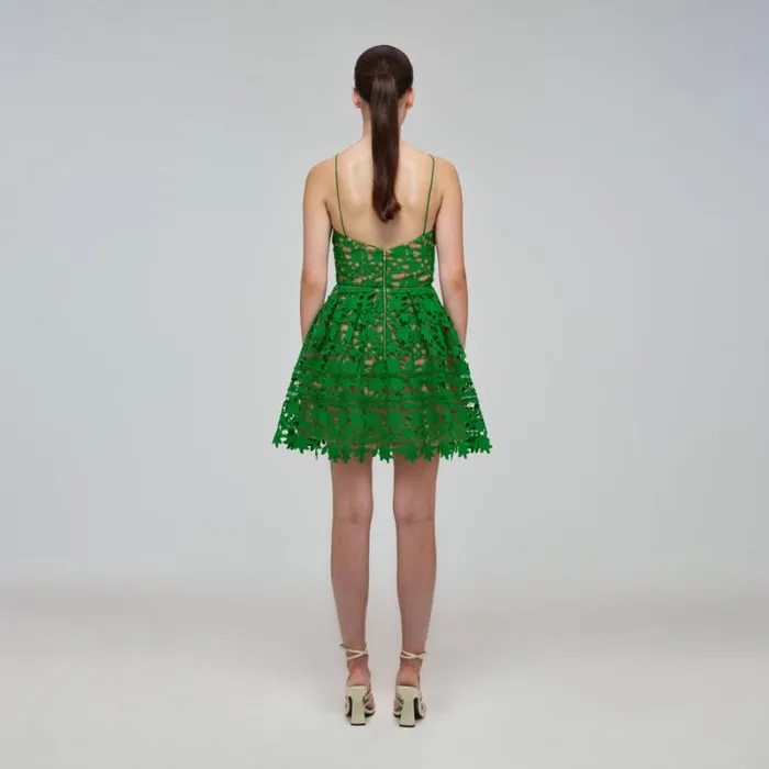 Dresses Woman SelfPortrait Deep Green Azaelea Mini Dress Dresses Woman SelfPortrait Deep Green Azaelea Mini Dress