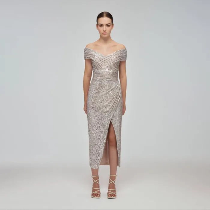 Dresses Woman SelfPortrait Dot Sequin Mesh Maxi Dress Dresses Woman SelfPortrait Dot Sequin Mesh Maxi Dress