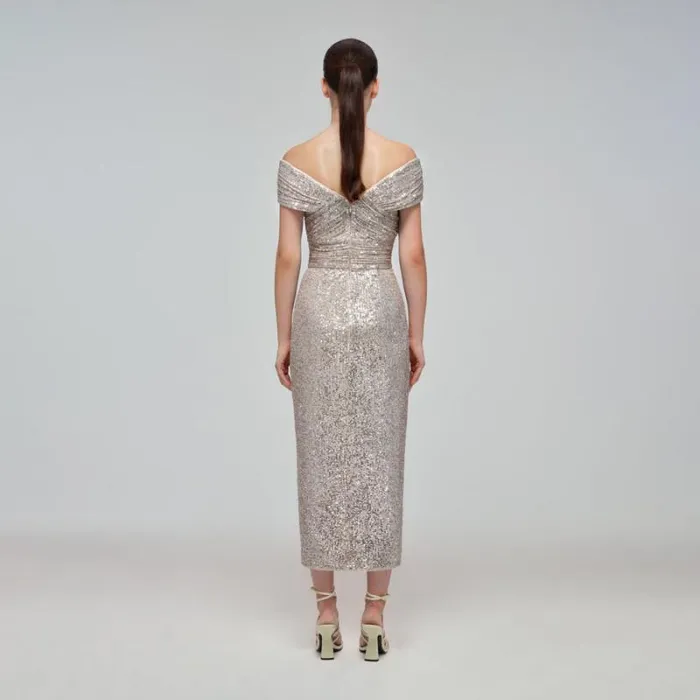 Dresses Woman SelfPortrait Dot Sequin Mesh Maxi Dress Dresses Woman SelfPortrait Dot Sequin Mesh Maxi Dress