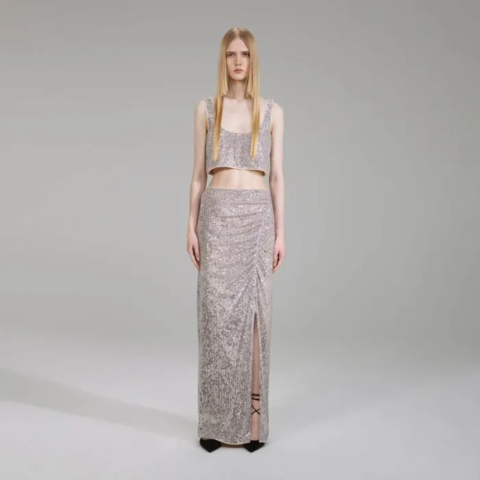 Dresses Woman SelfPortrait Dot Sequin Mesh Maxi Dress Dresses Woman SelfPortrait Dot Sequin Mesh Maxi Dress