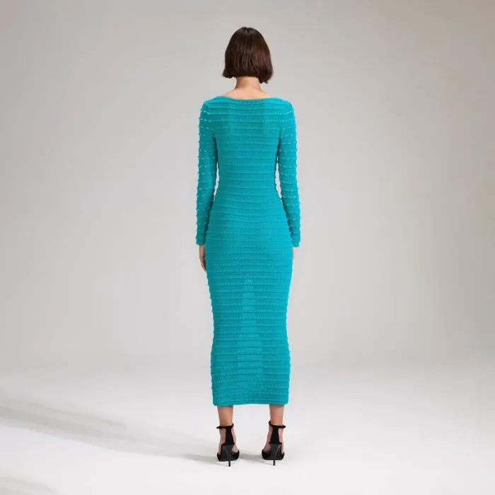Dresses Woman SelfPortrait Green Beaded Strappy Knit Midi Dress Dresses Woman SelfPortrait Green Beaded Strappy Knit Midi Dress