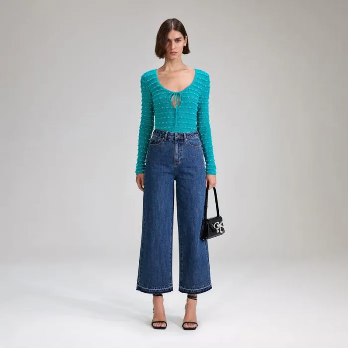 Dresses Woman SelfPortrait Green Beaded Strappy Knit Midi Dress Dresses Woman SelfPortrait Green Beaded Strappy Knit Midi Dress