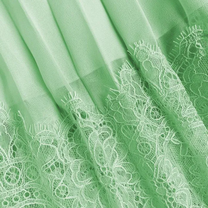 Dresses Woman SelfPortrait Green Chiffon Lace Detail Midi Dress Dresses Woman SelfPortrait Green Chiffon Lace Detail Midi Dress